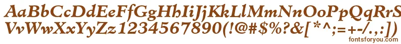 MinisterstdBolditalic-fontti – ruskeat fontit valkoisella taustalla