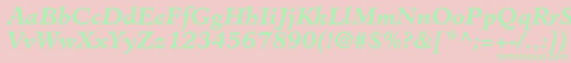 フォントMinisterstdBolditalic – ピンクの背景に緑の文字