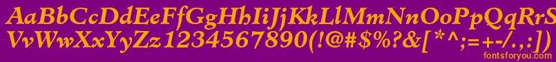 MinisterstdBolditalic Font – Orange Fonts on Purple Background