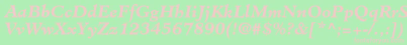 MinisterstdBolditalic Font – Pink Fonts on Green Background