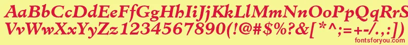 MinisterstdBolditalic Font – Red Fonts on Yellow Background