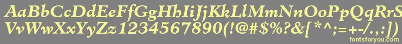 MinisterstdBolditalic Font – Yellow Fonts on Gray Background