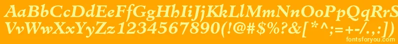 MinisterstdBolditalic Font – Yellow Fonts on Orange Background