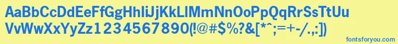 NewspapercBold Font – Blue Fonts on Yellow Background