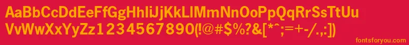 NewspapercBold Font – Orange Fonts on Red Background