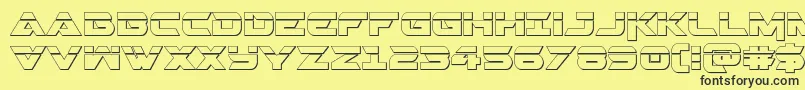 Gemina23Dlaser Font – Black Fonts on Yellow Background