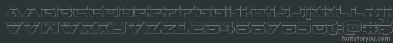 フォントGemina23Dlaser – 黒い背景に灰色の文字