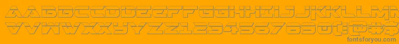 Gemina23Dlaser-Schriftart – Graue Schriften auf orangefarbenem Hintergrund