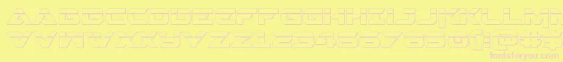 Gemina23Dlaser-Schriftart – Rosa Schriften auf gelbem Hintergrund