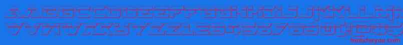 Gemina23Dlaser Font – Red Fonts on Blue Background