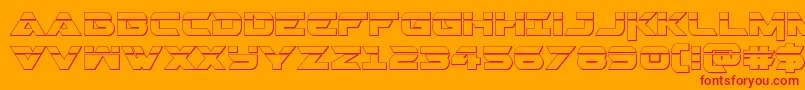 Gemina23Dlaser Font – Red Fonts on Orange Background