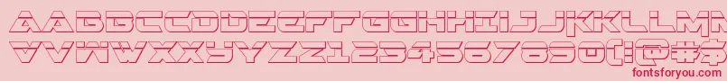 Gemina23Dlaser Font – Red Fonts on Pink Background