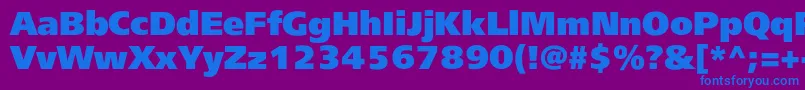フォントFreesetblackc – 紫色の背景に青い文字