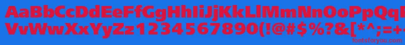 Freesetblackc Font – Red Fonts on Blue Background