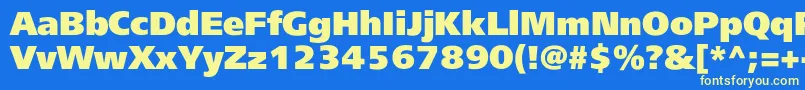 フォントFreesetblackc – 黄色の文字、青い背景