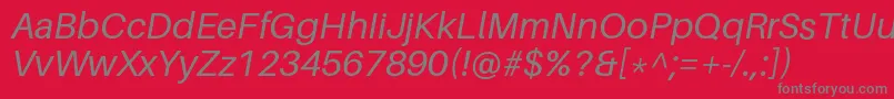 AileronItalic Font – Gray Fonts on Red Background