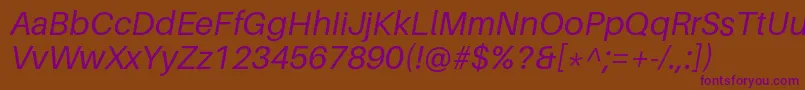 AileronItalic Font – Purple Fonts on Brown Background