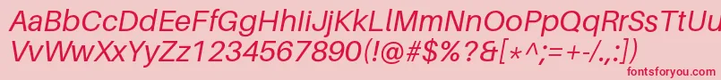 AileronItalic-Schriftart – Rote Schriften auf rosa Hintergrund