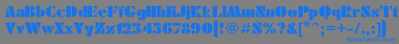 フォントFuturae – 灰色の背景に青い文字