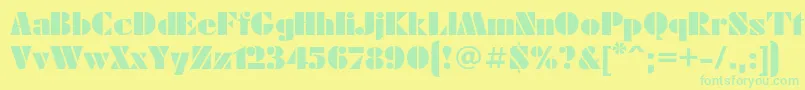 Futurae Font – Green Fonts on Yellow Background