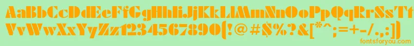 Futurae Font – Orange Fonts on Green Background