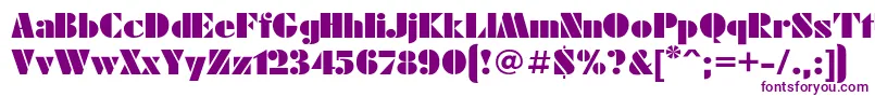 Czcionka Futurae – fioletowe czcionki na białym tle