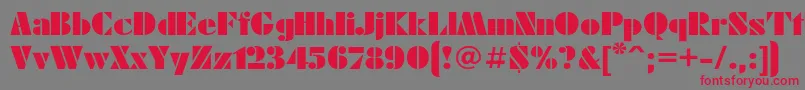 Futurae-Schriftart – Rote Schriften auf grauem Hintergrund