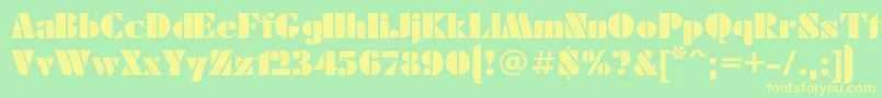 Police Futurae – polices jaunes sur fond vert