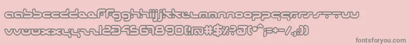 フォントHybridOutline – ピンクの背景に灰色の文字