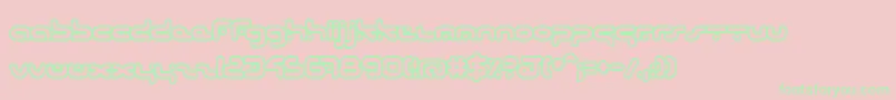 HybridOutline Font – Green Fonts on Pink Background