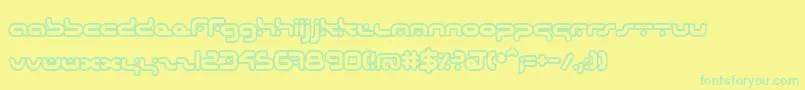 フォントHybridOutline – 黄色い背景に緑の文字