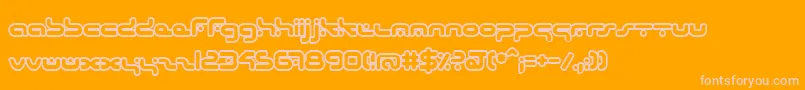 HybridOutline-Schriftart – Rosa Schriften auf orangefarbenem Hintergrund