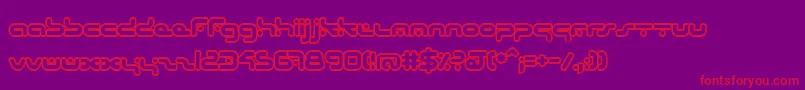 HybridOutline-Schriftart – Rote Schriften auf violettem Hintergrund