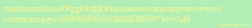 HybridOutline Font – Yellow Fonts on Green Background