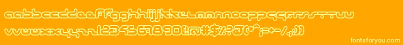 HybridOutline Font – Yellow Fonts on Orange Background