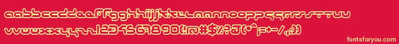 HybridOutline Font – Yellow Fonts on Red Background