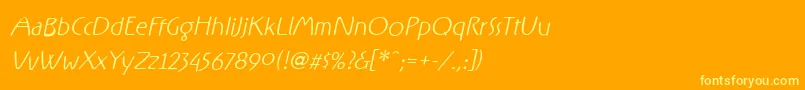 Fonte Rxff – fontes amarelas em um fundo laranja