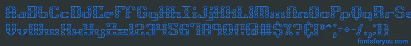 フォントBknuckst – 黒い背景に青い文字