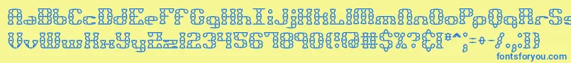 Шрифт Bknuckst – синие шрифты на жёлтом фоне