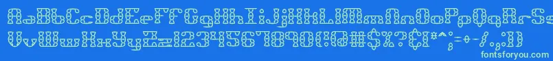 Bknuckst Font – Green Fonts on Blue Background