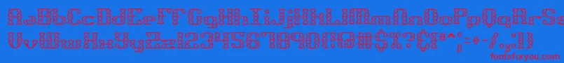 Bknuckst-fontti – punaiset fontit sinisellä taustalla
