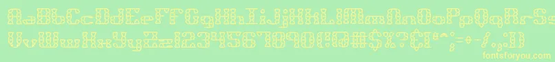 Bknuckst-Schriftart – Gelbe Schriften auf grünem Hintergrund