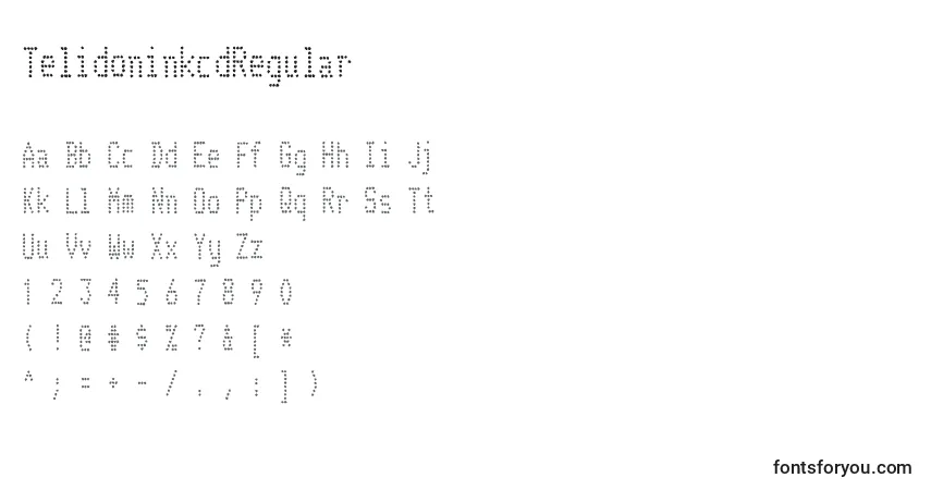 A fonte TelidoninkcdRegular – alfabeto, números, caracteres especiais