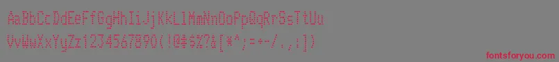 フォントTelidoninkcdRegular – 赤い文字の灰色の背景