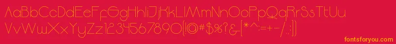 Moodyrock-Schriftart – Orangefarbene Schriften auf rotem Hintergrund