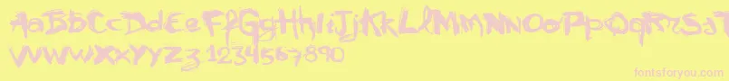 Vtksmural Font – Pink Fonts on Yellow Background