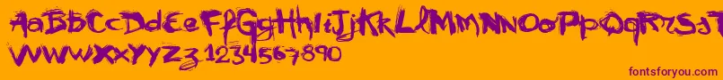 Vtksmural Font – Purple Fonts on Orange Background