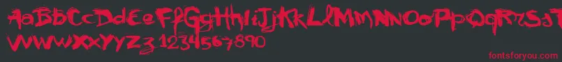 Vtksmural Font – Red Fonts on Black Background