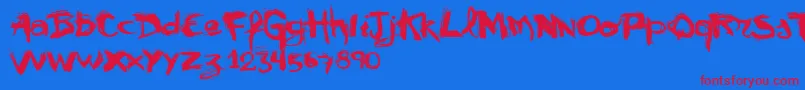 Vtksmural Font – Red Fonts on Blue Background