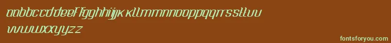 フォントCaspianseaMedium – 緑色の文字が茶色の背景にあります。